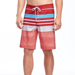 Old Navy Striped Built-In Flex Board Shorts (10'')
